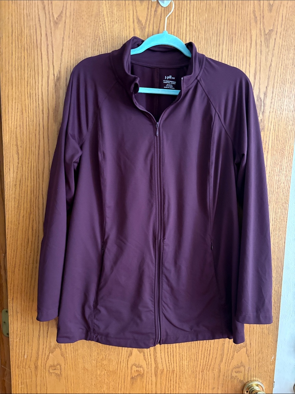 J. Jill Deep Plum Full-Zip Performance Jacket